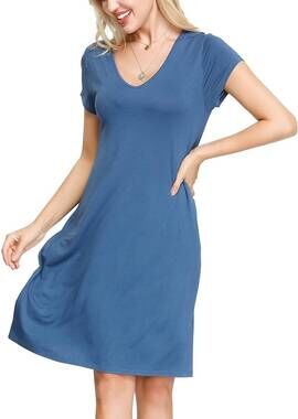 NEW INK & IVY swing dress with pockets in indigo